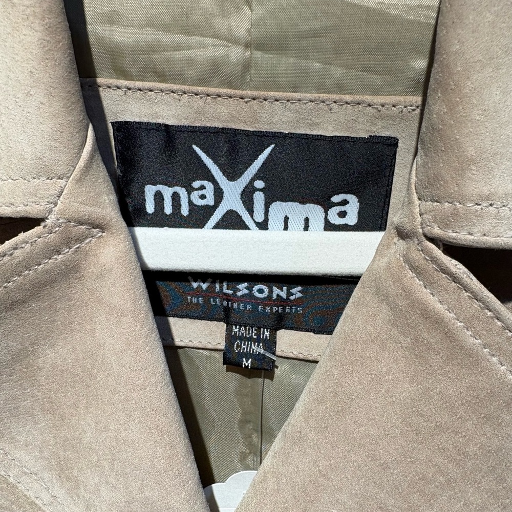 Maxima Beige Suede Button-Front Jacket - image 2